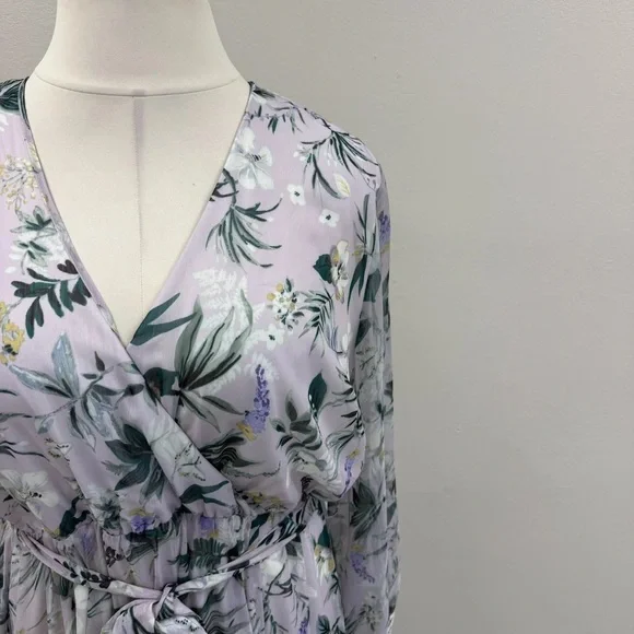 Ivy City Lavender Fields Floral Maxi Dress - Size 3X - Picture 6 of 7